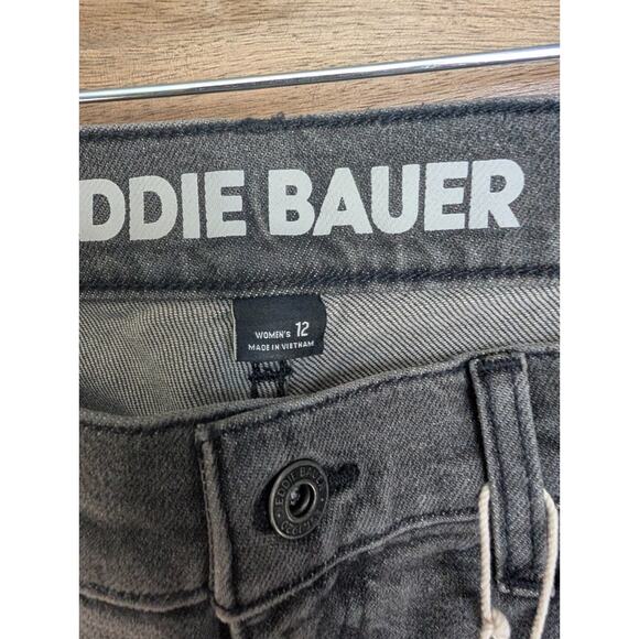 Eddie Bauer Jeans Womens 12 Gray Crop Authentic Voyager High Rise Straight NWT - Picture 3 of 3